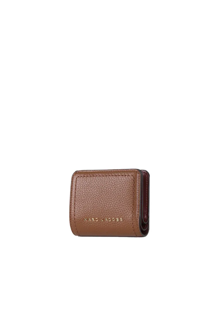 ( AS IS ) Marc Jacobs The Groove Mini Compact Wallet In Cognac S101L01SP21