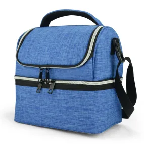 12L Dual Compartment Insulated Lunch Bag Cooler Bag - Blue