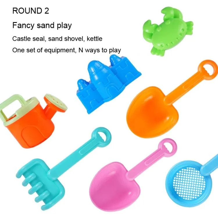 13-Piece Kids Sand Playset with Bucket, Shovels, Water Bottle, and Hourglass