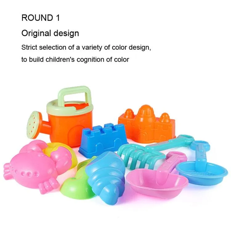 13-Piece Kids Sand Playset with Bucket, Shovels, Water Bottle, and Hourglass