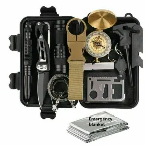 14 in 1 Outdoor Emergency Survival And Safety Gear Kit Camping