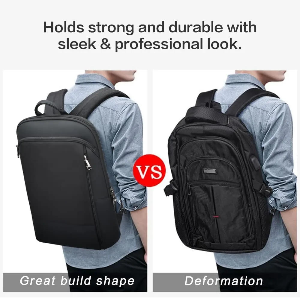 15 Inch Super Slim Laptop Backpack Men anti Theft Waterproof Backpack Light Smart Business Computer Backpack Casual Daypack Black