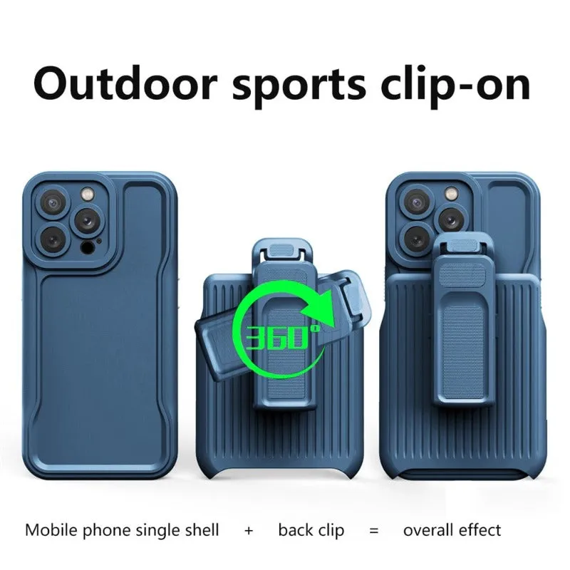 2 in 1 Backpack Clip Stand Holder Phone Case For iPhone