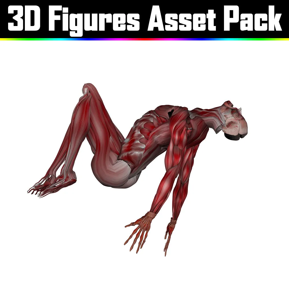 3D Figure Asset Pack - Psychedelic Art Graphic Assets