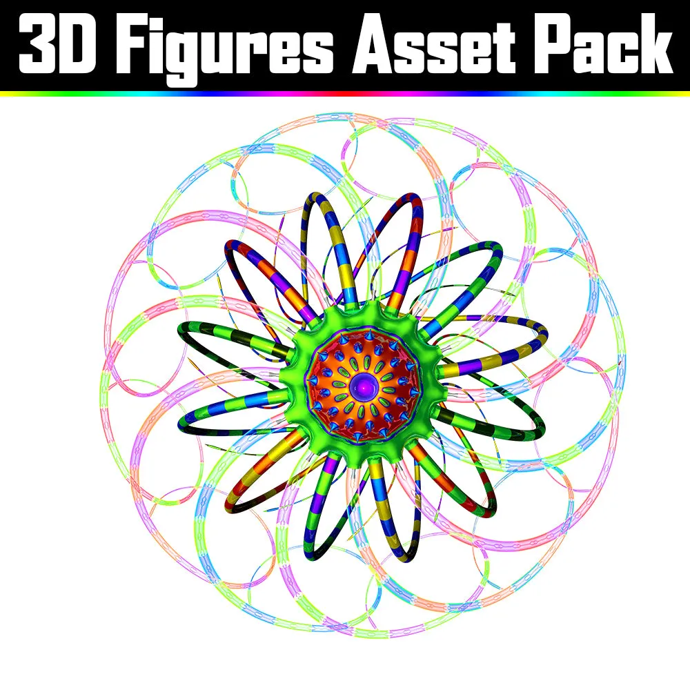 3D Figure Asset Pack - Psychedelic Art Graphic Assets