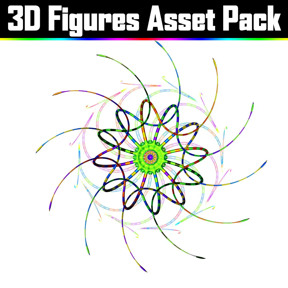 3D Figure Asset Pack - Psychedelic Art Graphic Assets