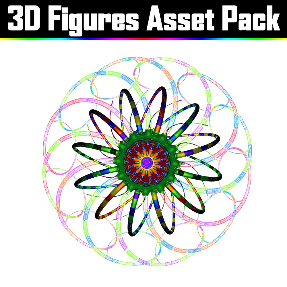 3D Figure Asset Pack - Psychedelic Art Graphic Assets