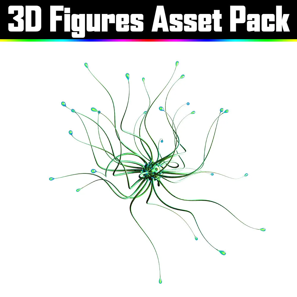 3D Figure Asset Pack - Psychedelic Art Graphic Assets