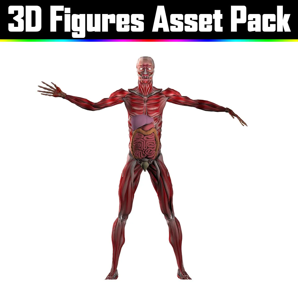 3D Figure Asset Pack - Psychedelic Art Graphic Assets