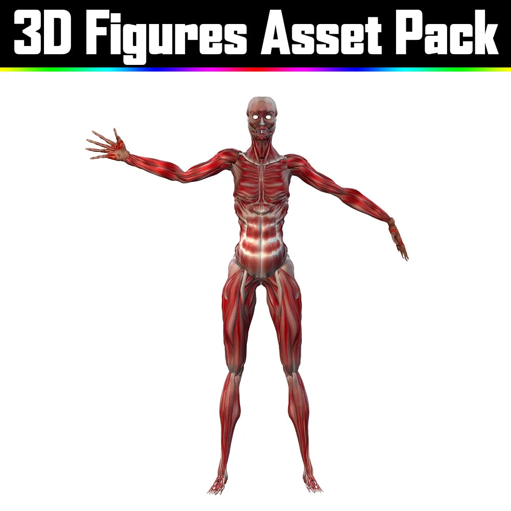 3D Figure Asset Pack - Psychedelic Art Graphic Assets