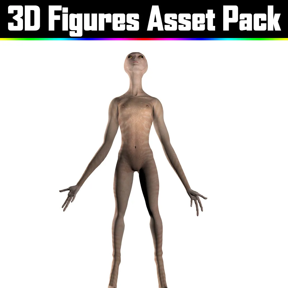 3D Figure Asset Pack - Psychedelic Art Graphic Assets