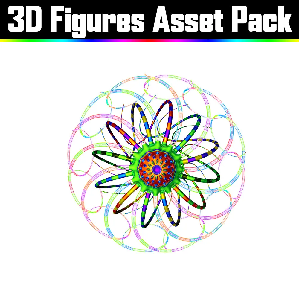 3D Figure Asset Pack - Psychedelic Art Graphic Assets