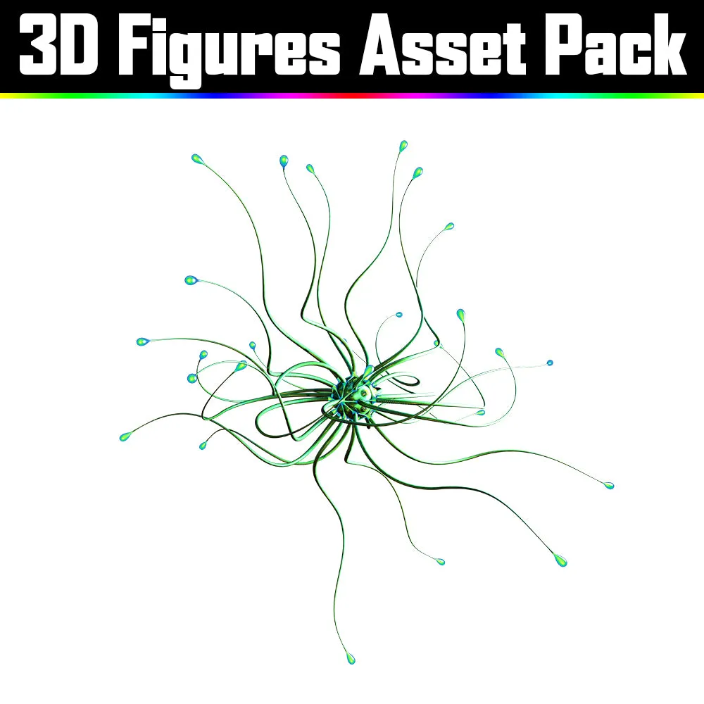 3D Figure Asset Pack - Psychedelic Art Graphic Assets