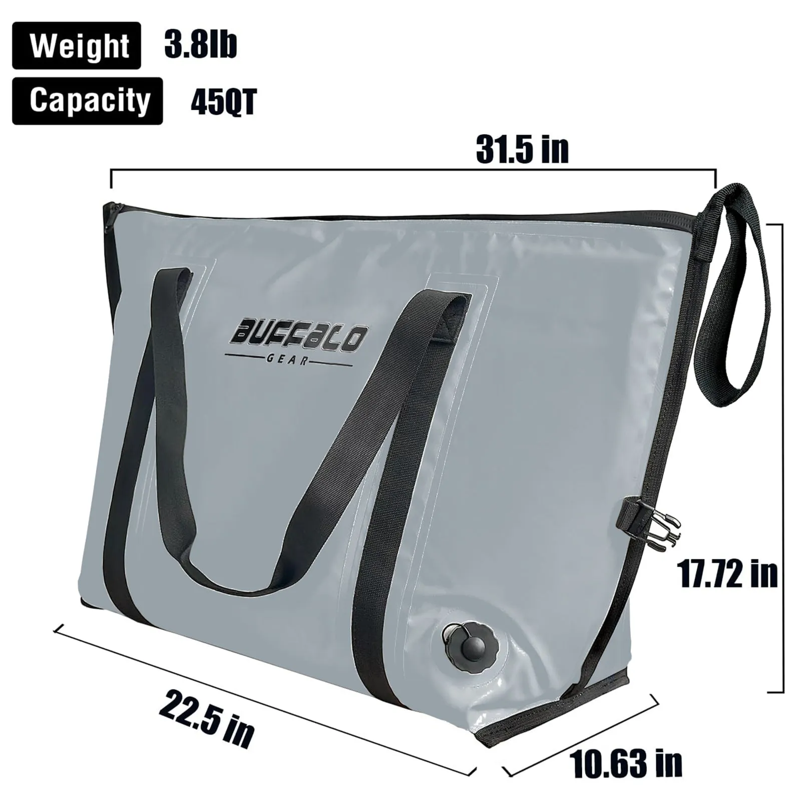 42L Insulated Fish Cooler Bag With Flat Bottom