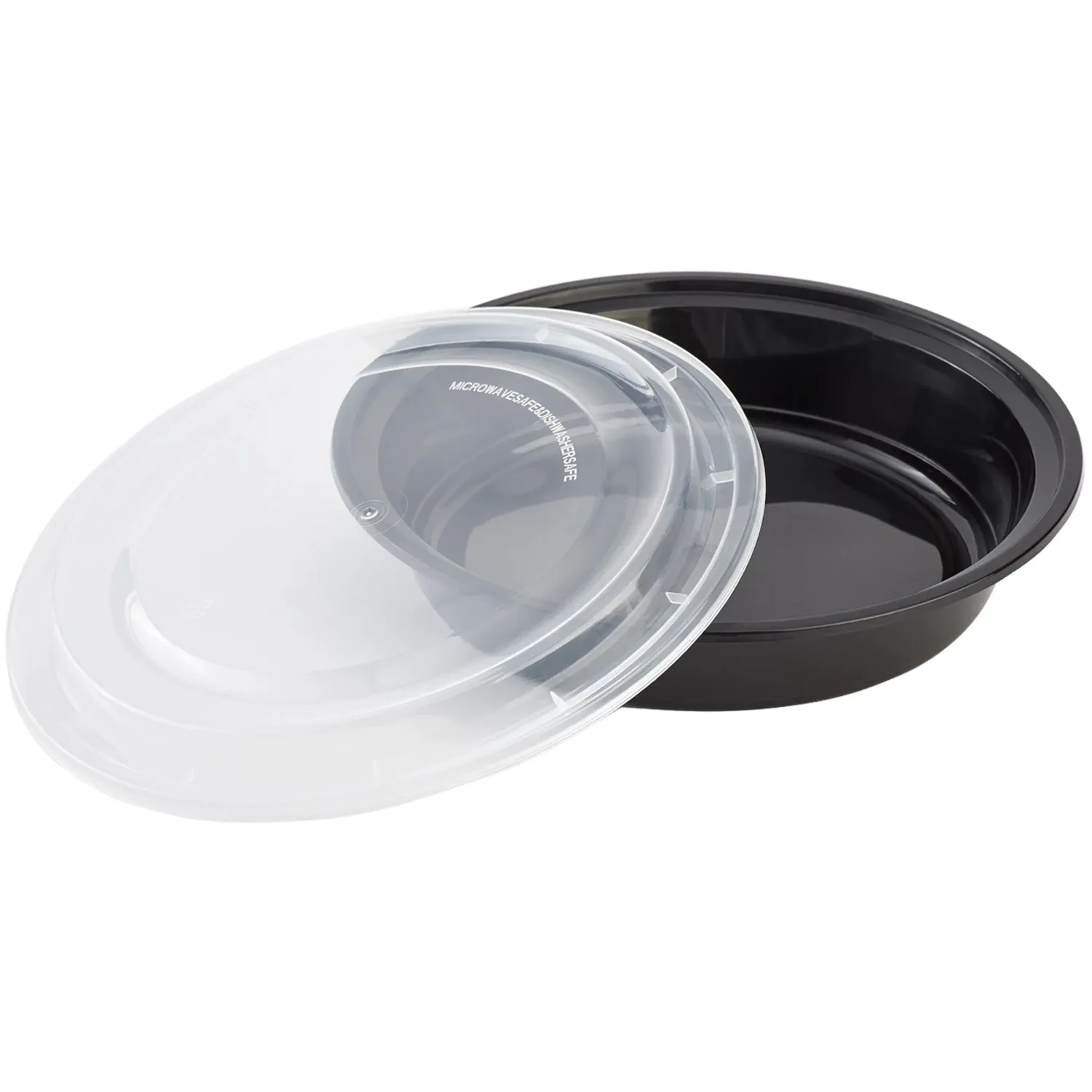 48oz. Disposable Round Meal Prep/ Bento Box Containers with Clear Lids