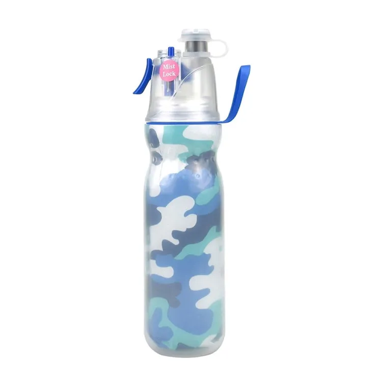 590ml Summer Outdoor Sports Training Spray Cooling Water Cup, Color: Blue 3-layers