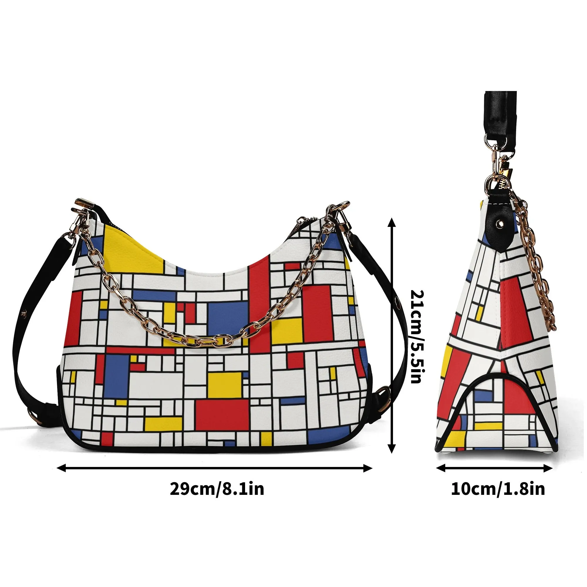 60s inspired Mondrian Handbag, Mid Century Mondrian Purse, Mod Purse, Red Blue White Bag,Geometric Purse, 60s inspired,Vintage style handbag