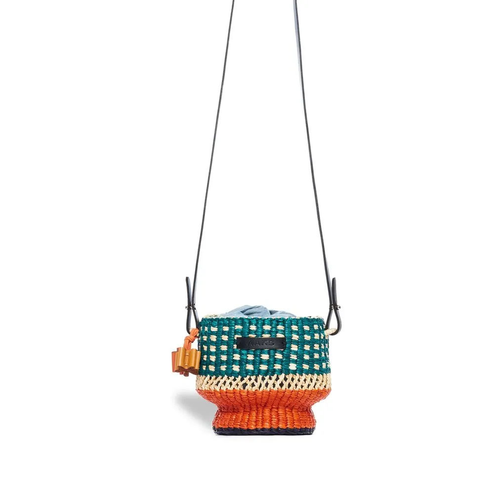 AAKS Baw Pot Teal mini bucket bag with Inner pocket