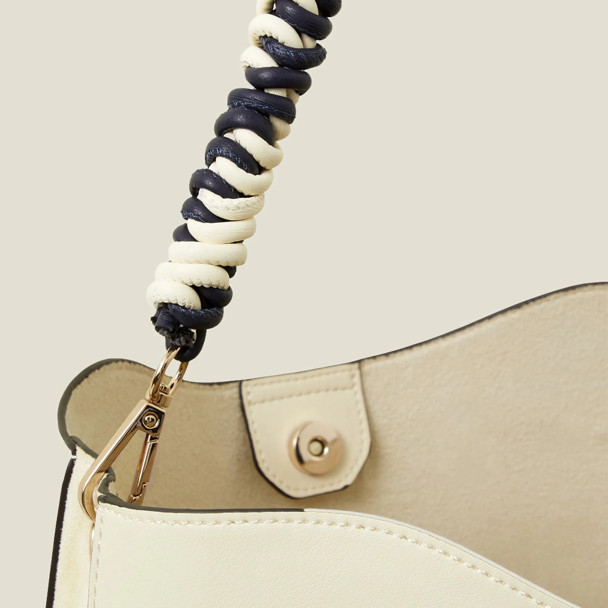 Accessorize London Women's Cream Rope Strap Shoulder Bag