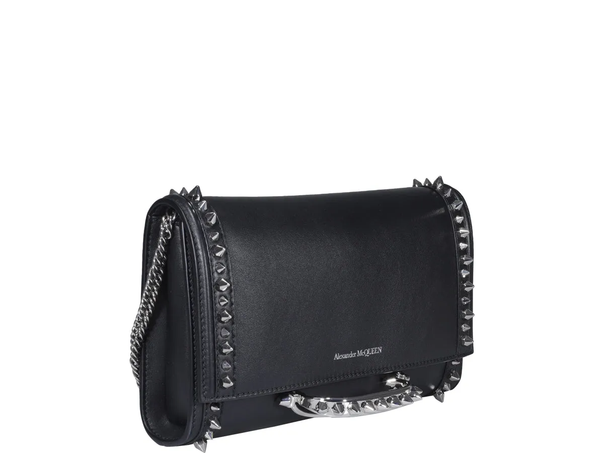 Alexander McQueen Logo Debossed Studded Clutch Bag