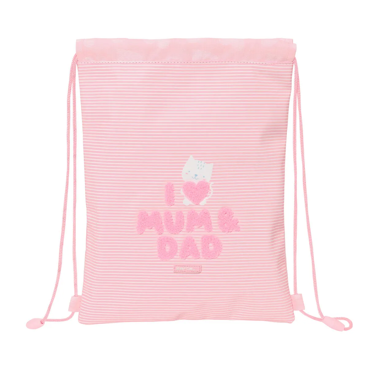 Backpack with Strings Safta Love Pink (26 x 34 x 1 cm)