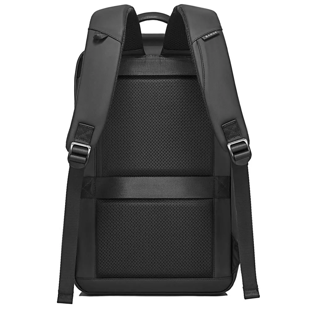 BANGE Water Resistant Polyester Anti-Theft Unisex Travel Laptop Backpack with USB Port (Black)