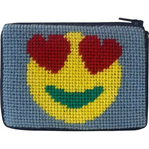 Beginner Needlepoint Kit Coin Purse Emoji