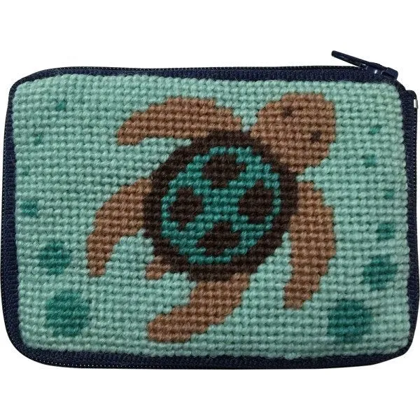 Beginner Needlepoint Kit Coin Purse Sea Turtle