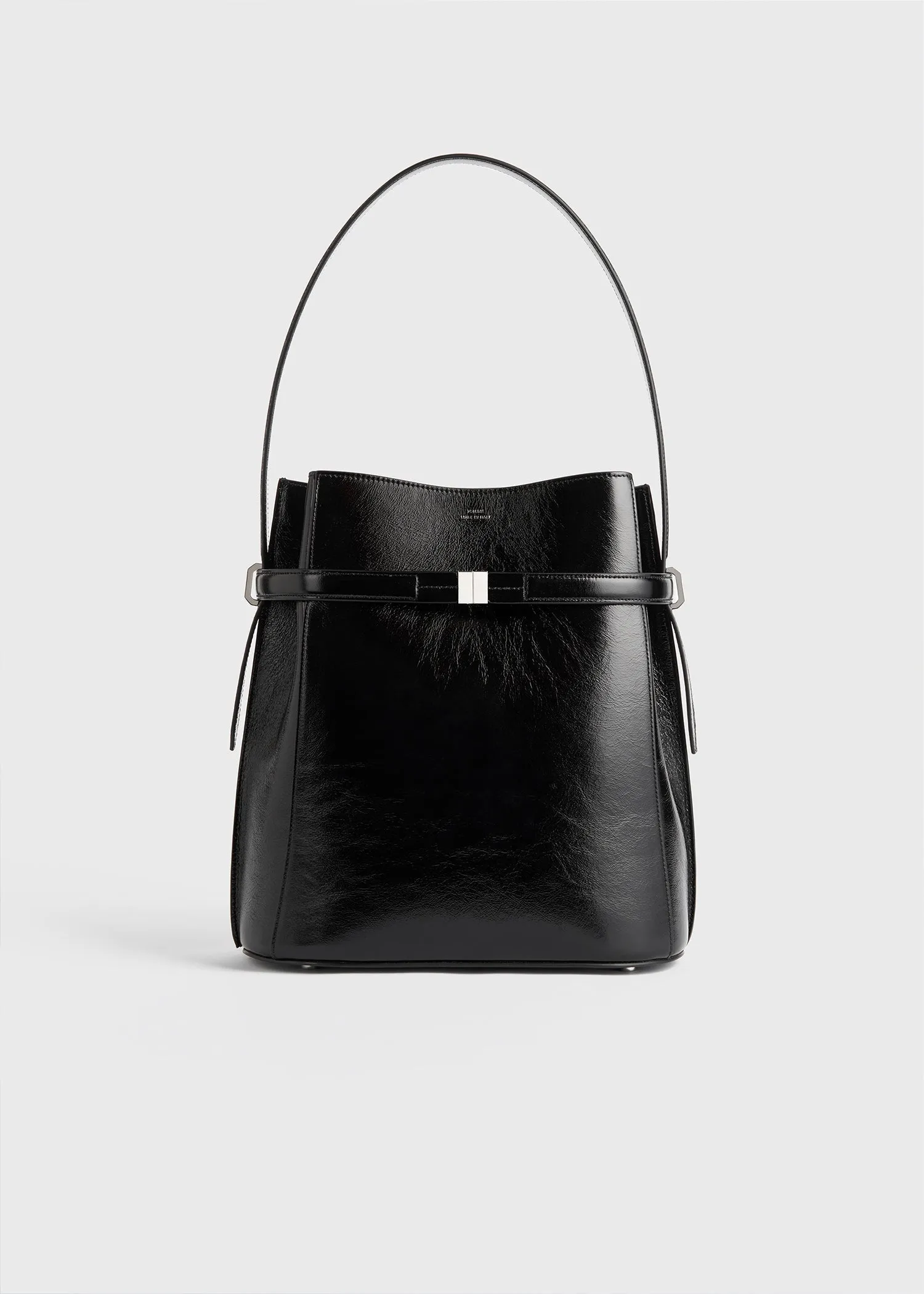 Belted Naplack bucket bag black