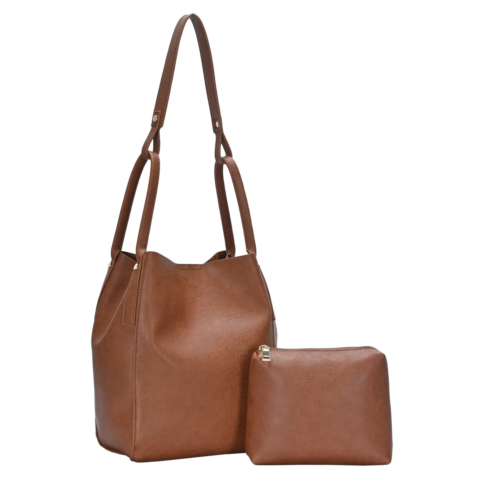 BGT85000 Soft Leather Double Handle Bucket Bag