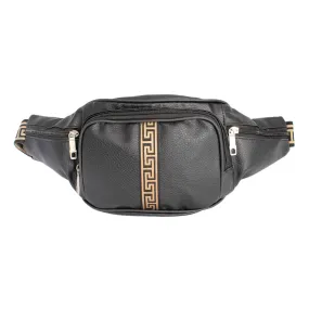 Black 4 Pocket Greek Fanny Pack