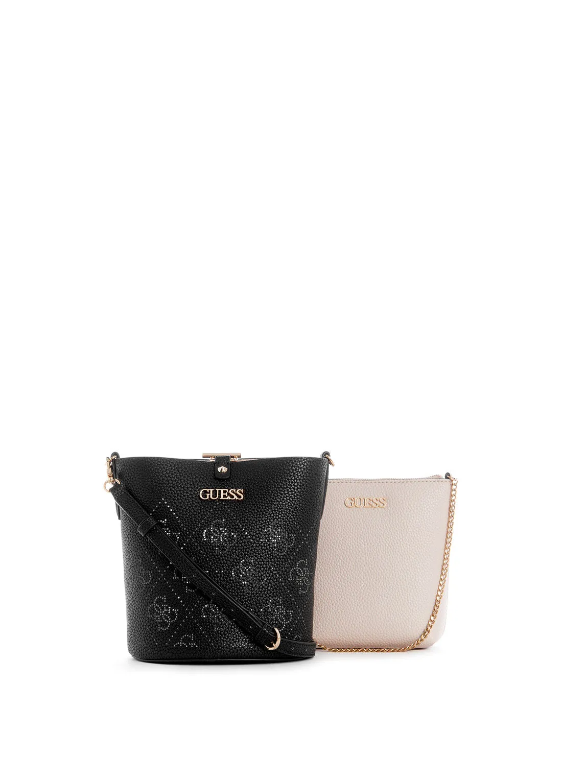 Black Amara Crossbody Bucket Bag