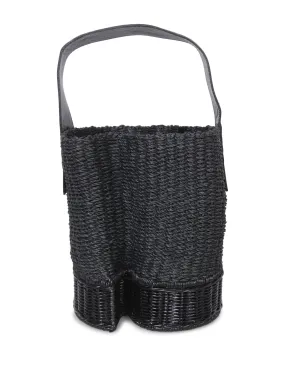 Black Raffia Bucket Bag