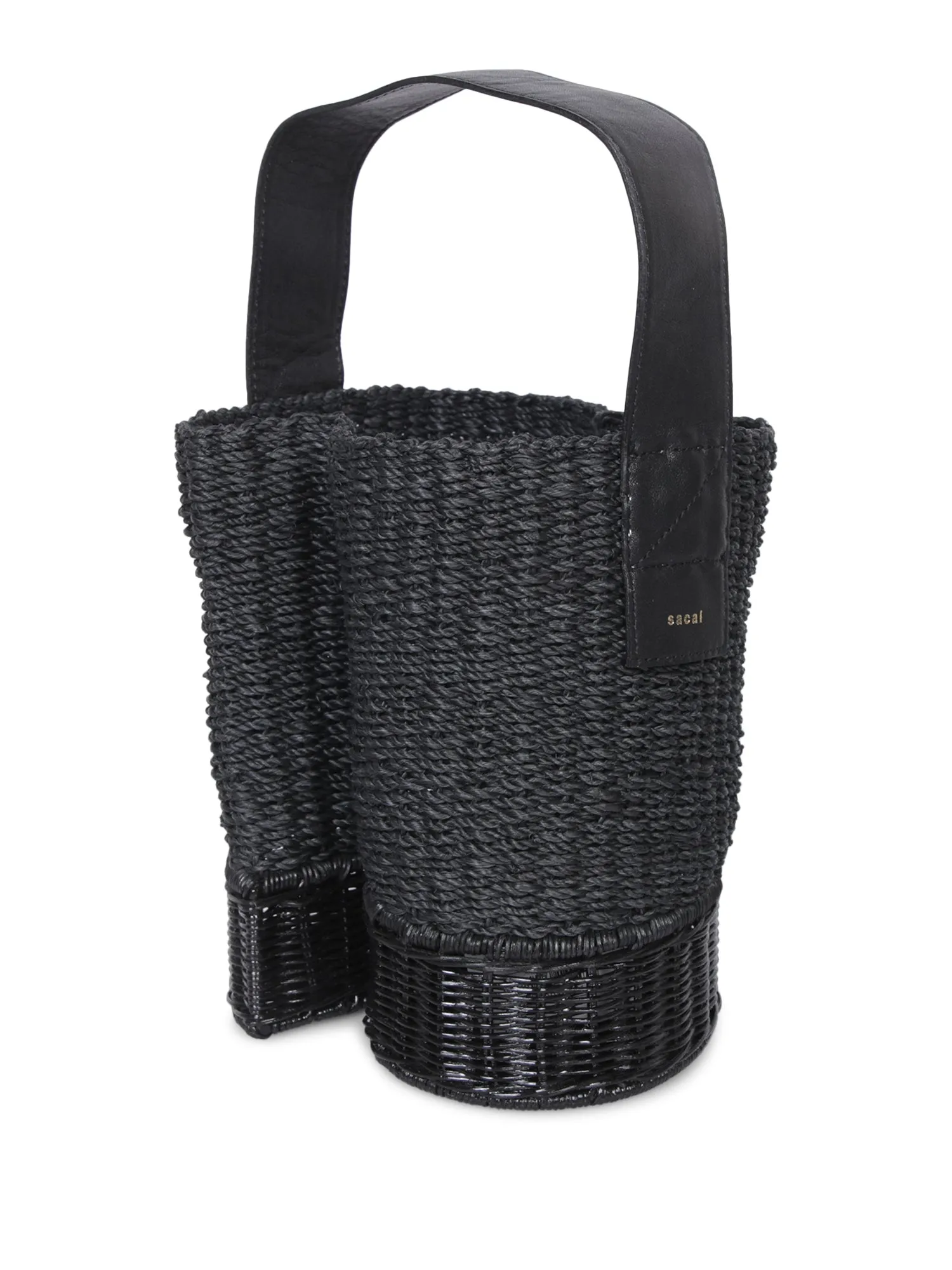 Black Raffia Bucket Bag