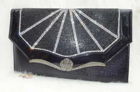 Black Rectangle Beautiful Party Evening Cocktail Clutch Purse