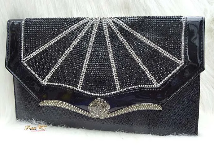 Black Rectangle Beautiful Party Evening Cocktail Clutch Purse