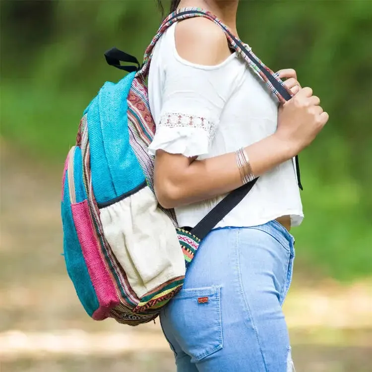 Blue Colored Hippie BackPack