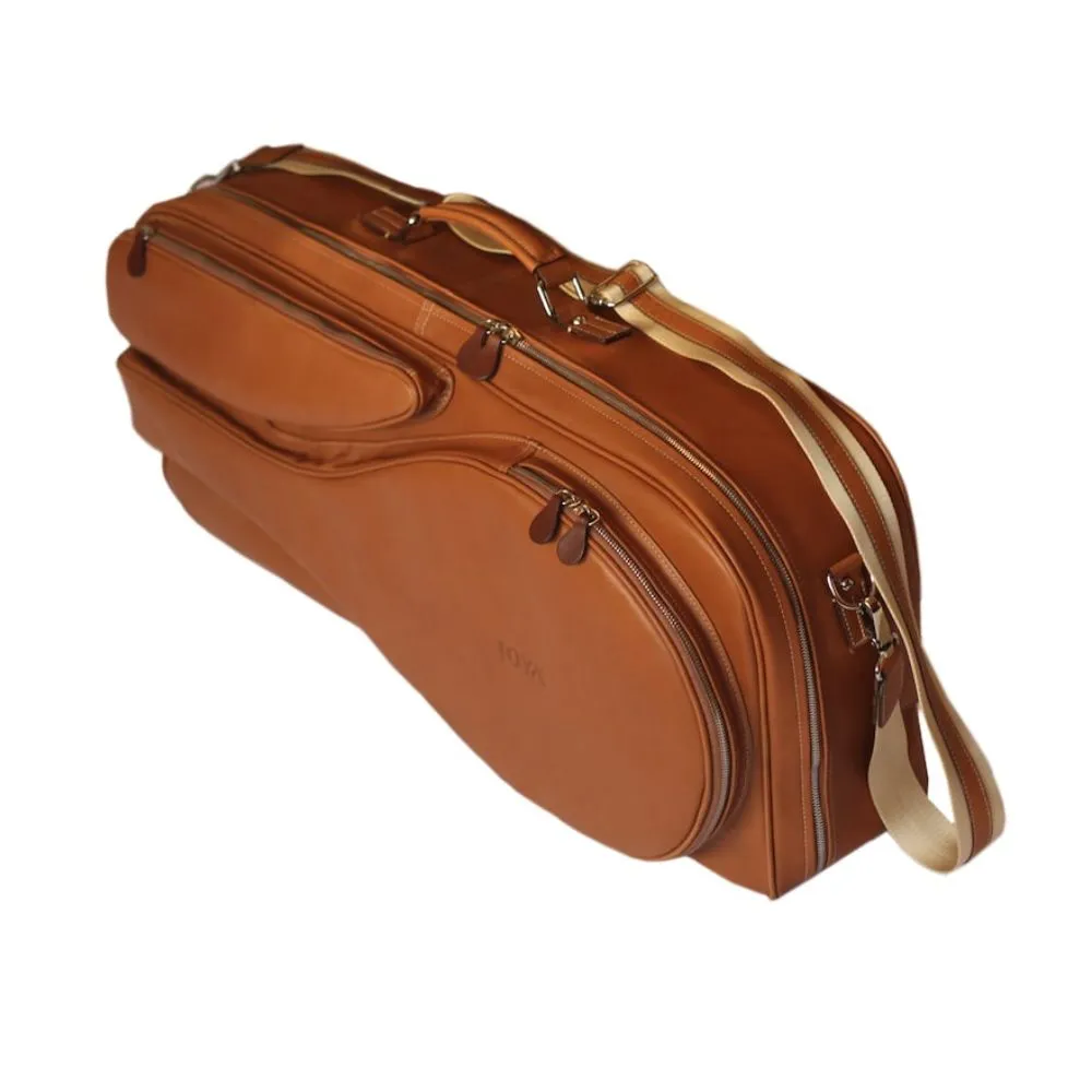 Brown Leather Tennis Bag For Unisex