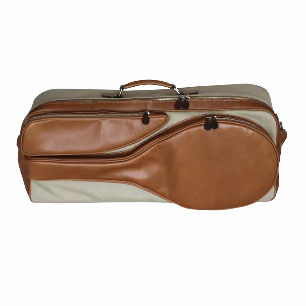 Brown Leather Tennis Bag For Unisex