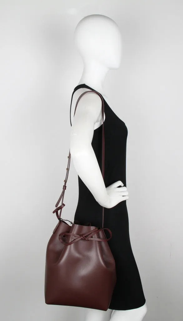 Bucket Bag Calf, Burgundy/Burgundy