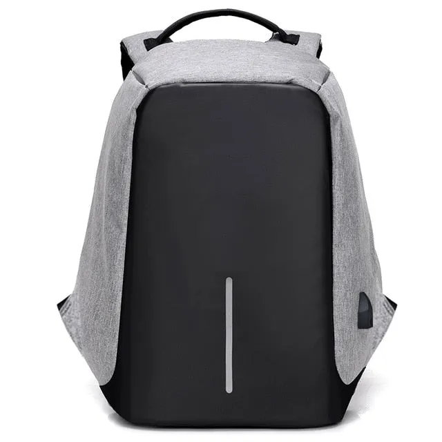 Canvas USB Backpack Laptop Anti-Theft Bag