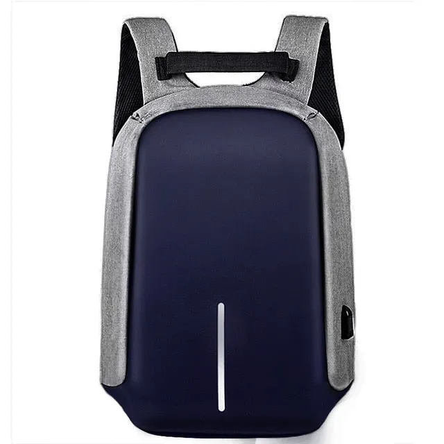 Canvas USB Backpack Laptop Anti-Theft Bag