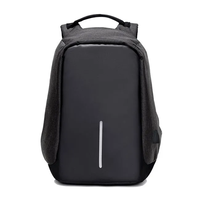 Canvas USB Backpack Laptop Anti-Theft Bag