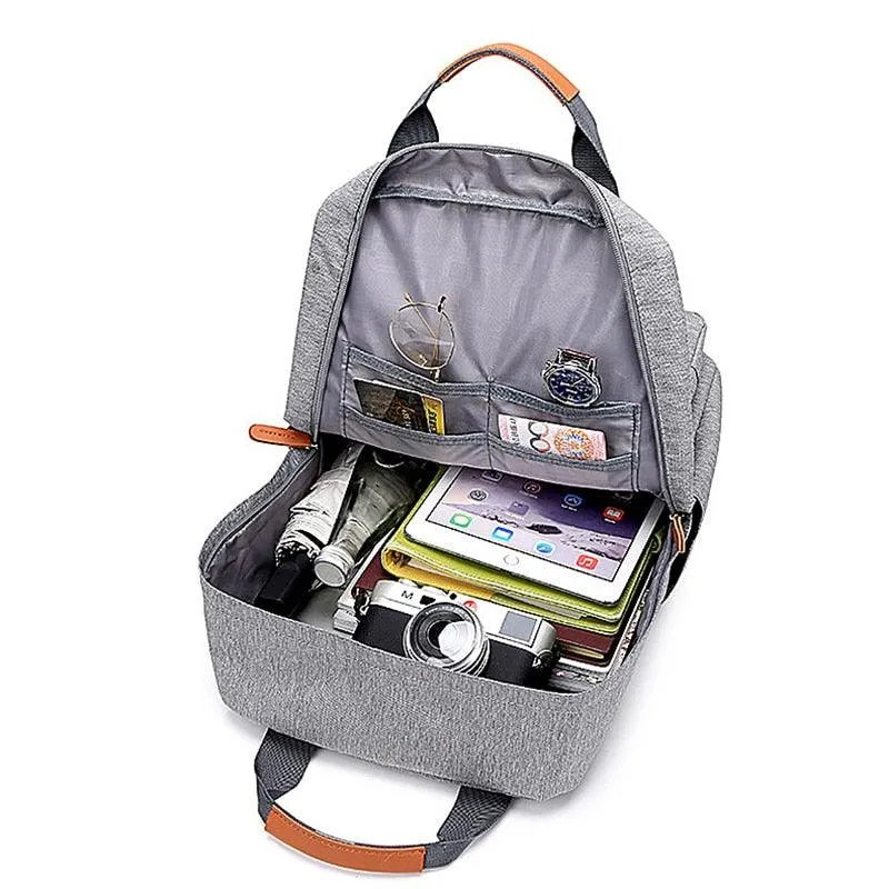 Casual Business Men Computer Backpack Light 15 inch Laptop Bag 2022 Waterproof Oxford cloth Lady Anti-theft Travel Backpack Gray