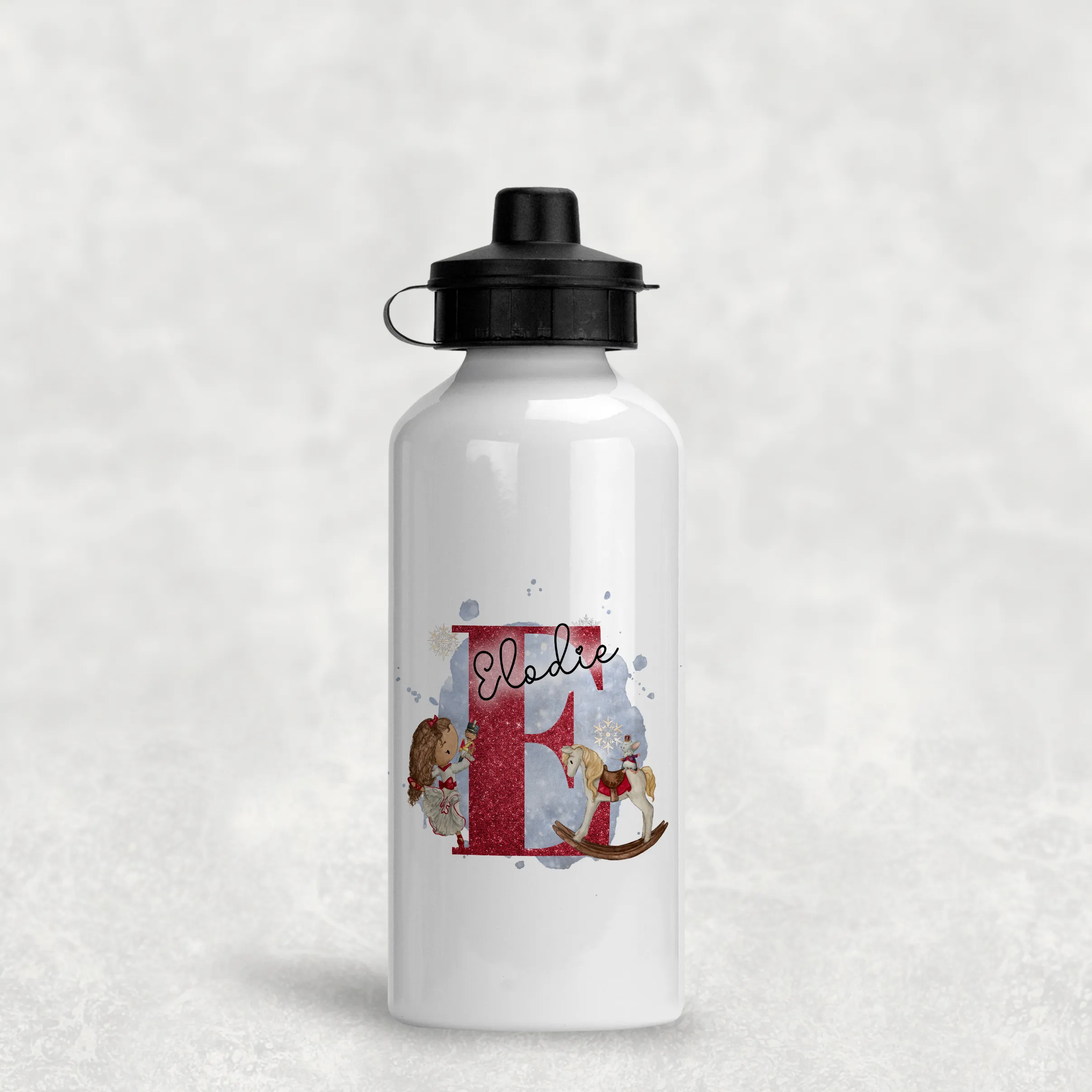 Christmas Ballet Dancer Alphabet Personalised Aluminium Water Bottle 400/600ml