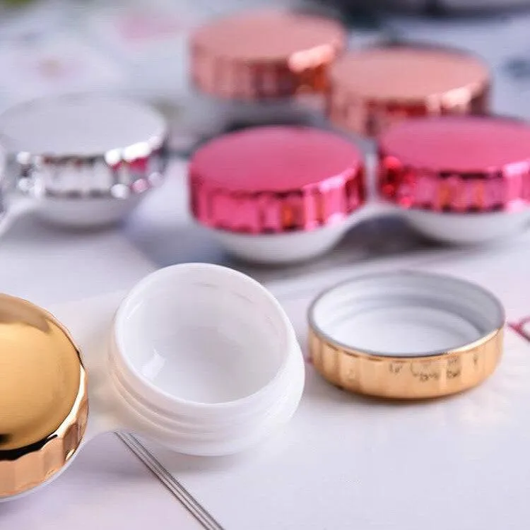 Compact Dual Compartment Contact Lens Storage Case