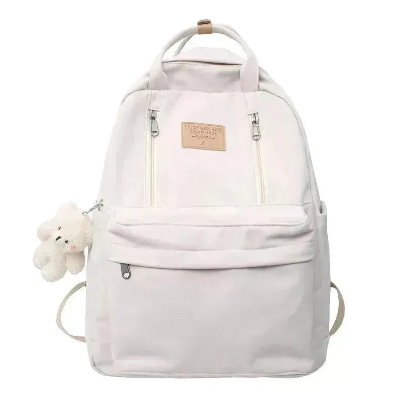 Cool Canvas Backpacks School Bag Double Zipper Bookbag