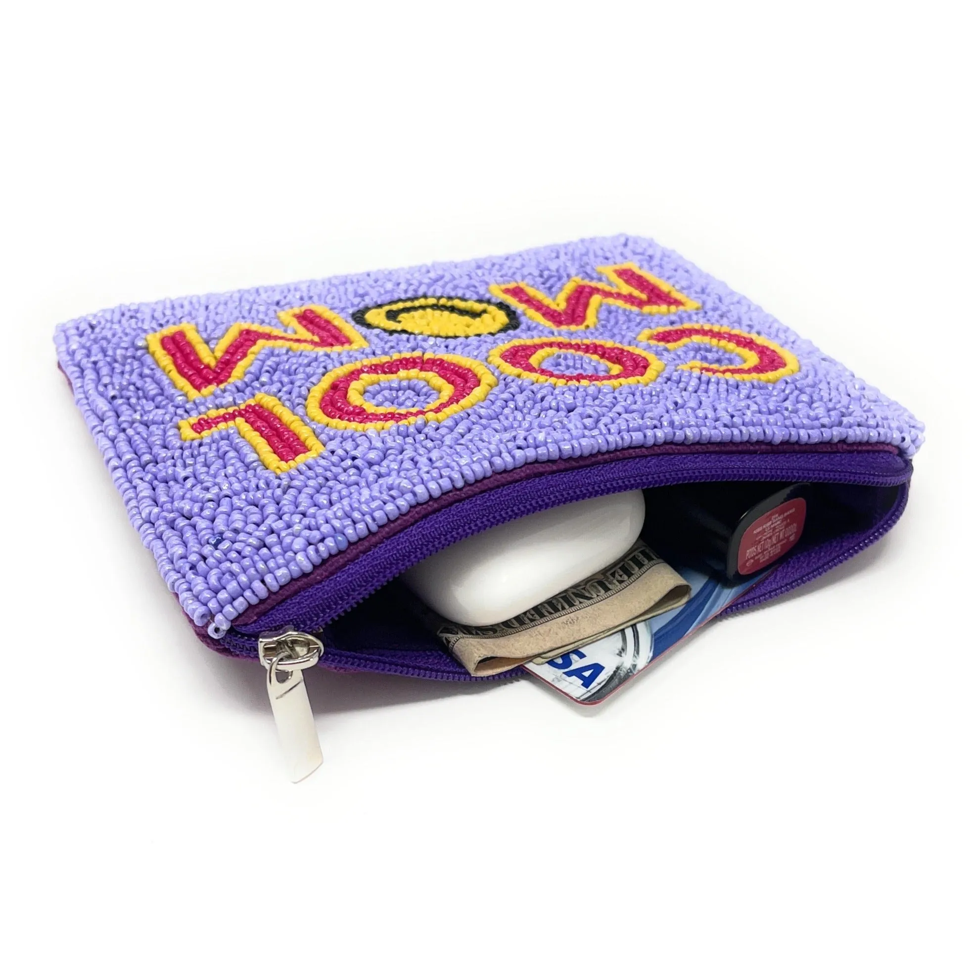 Cool Mom Beaded Coin Purse