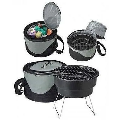 Cooler Bag with Portable Mini BBQ Grill - Black | BBQ-BQ26-515-001