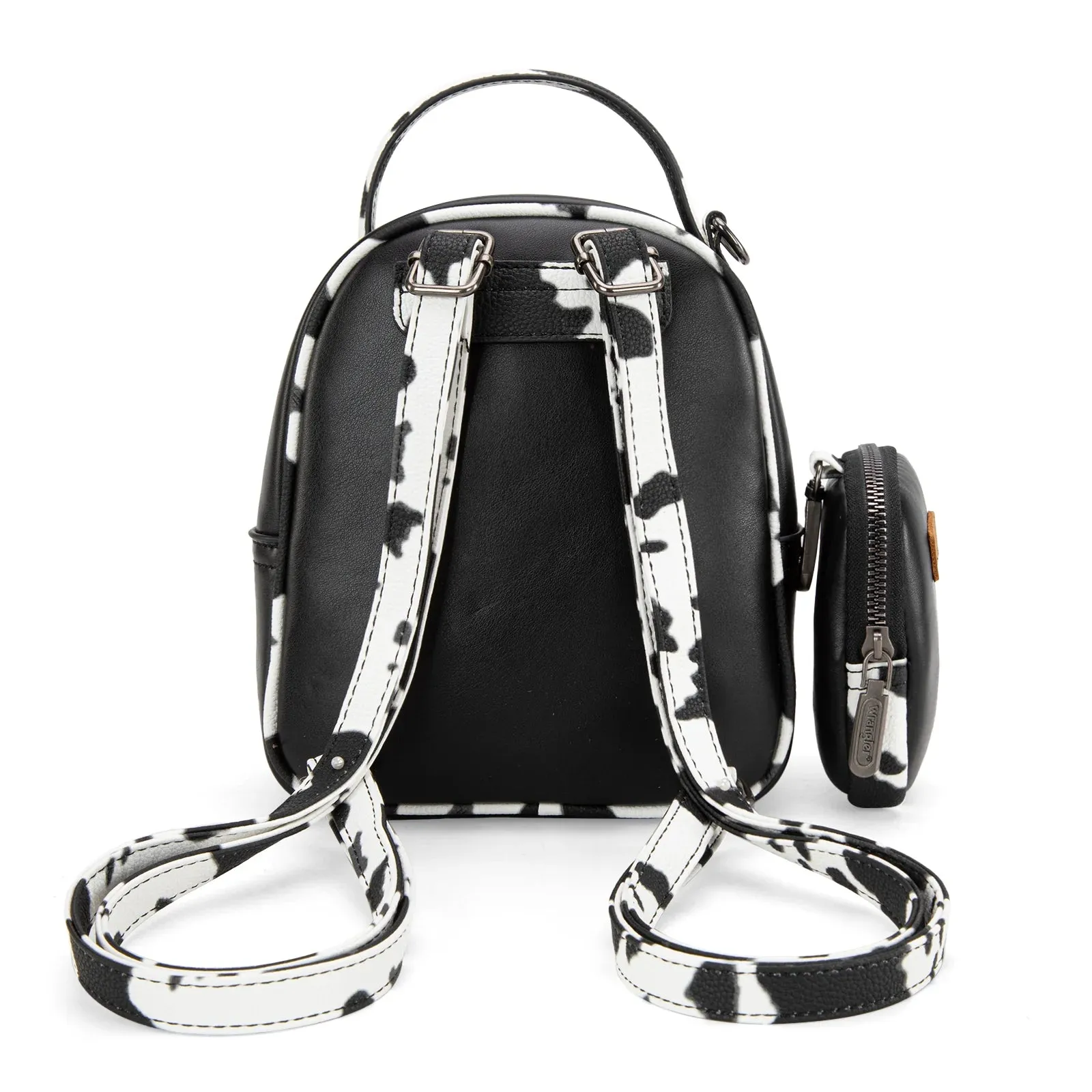 Cow Print Mini Backpack - Black